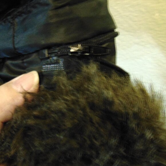 Baby Phat - Quilted Puffer Jacket, w/Leopard lining, Black, USED, size S - Picture 5 of 17